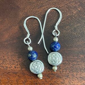 Celtic knot sterling silver drop earrings
